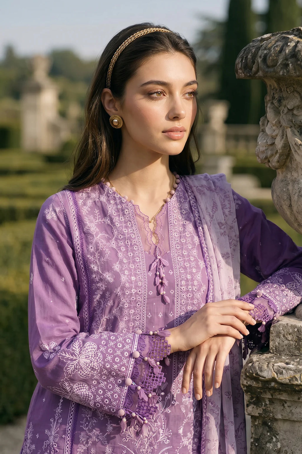 Embroidered Shirt Shalwar Dupatta - 4074