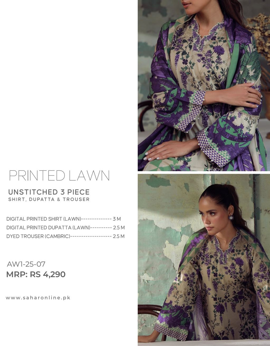 SAHAR LAWN PRINTS   AW1-25-07