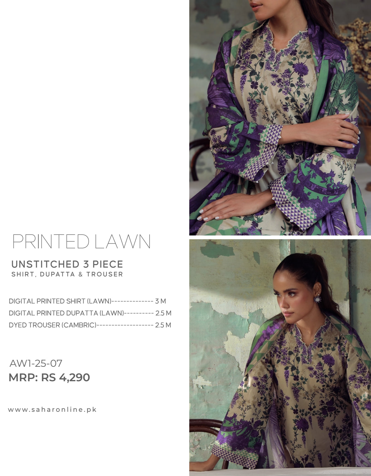 SAHAR LAWN PRINTS   AW1-25-07