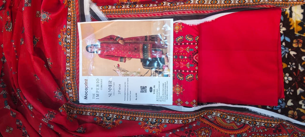 03 pc moco print unstitched printed lawn