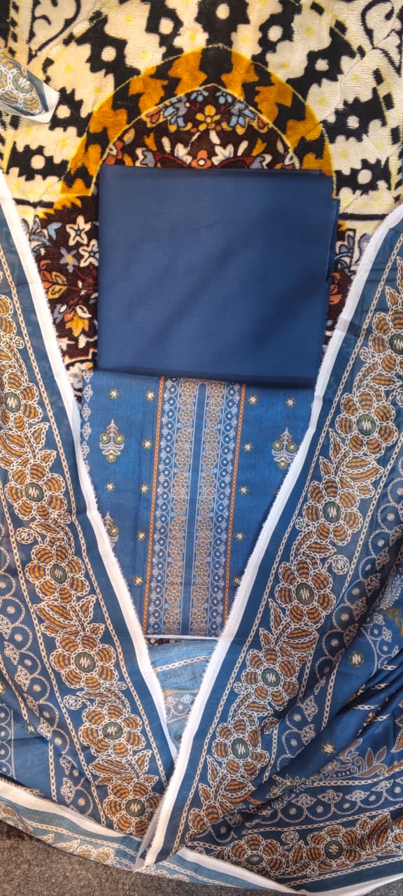 03 pc moco print unstitched printed lawn