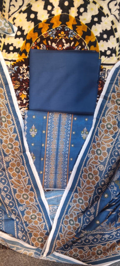 03 pc moco print unstitched printed lawn