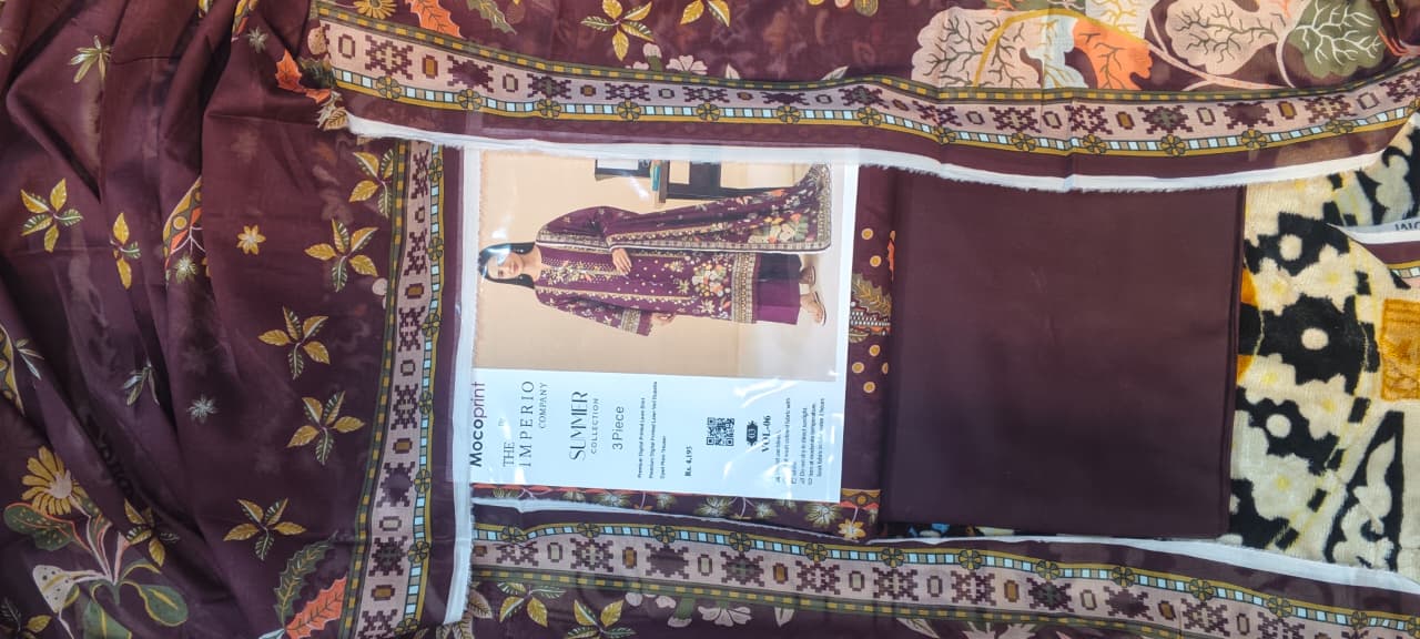 03 pc moco print unstitched printed lawn