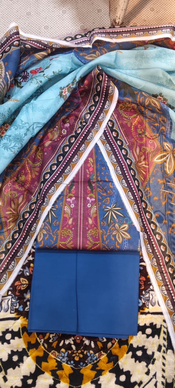 3 pc moco print undtitfiched printed lawn