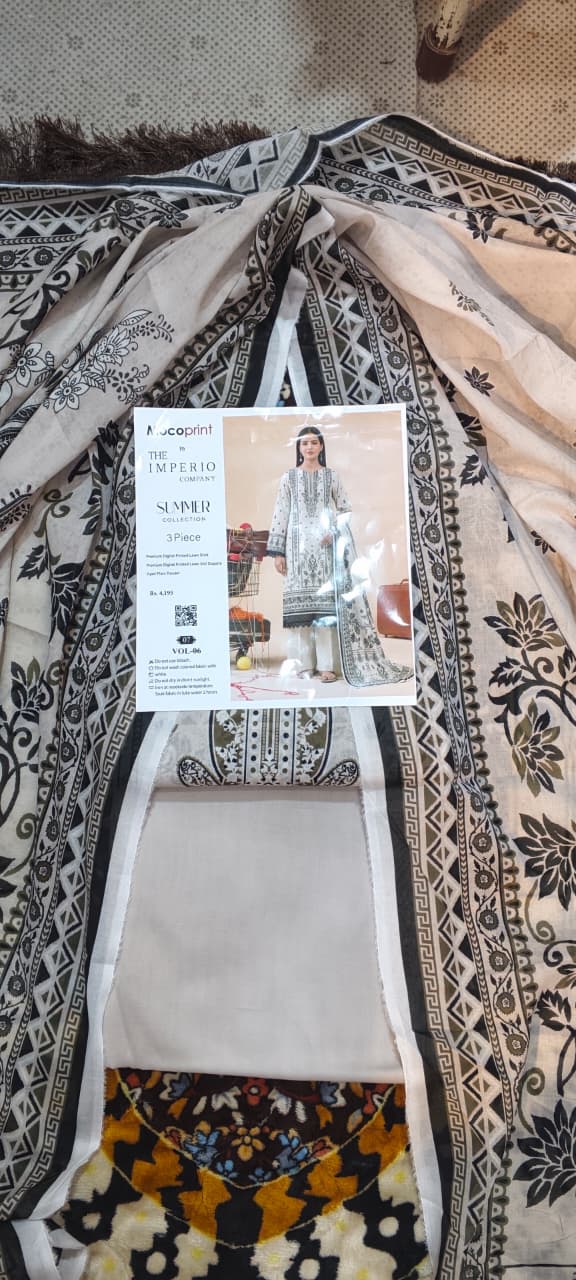 3 pc moco print undtitiched printed lawn