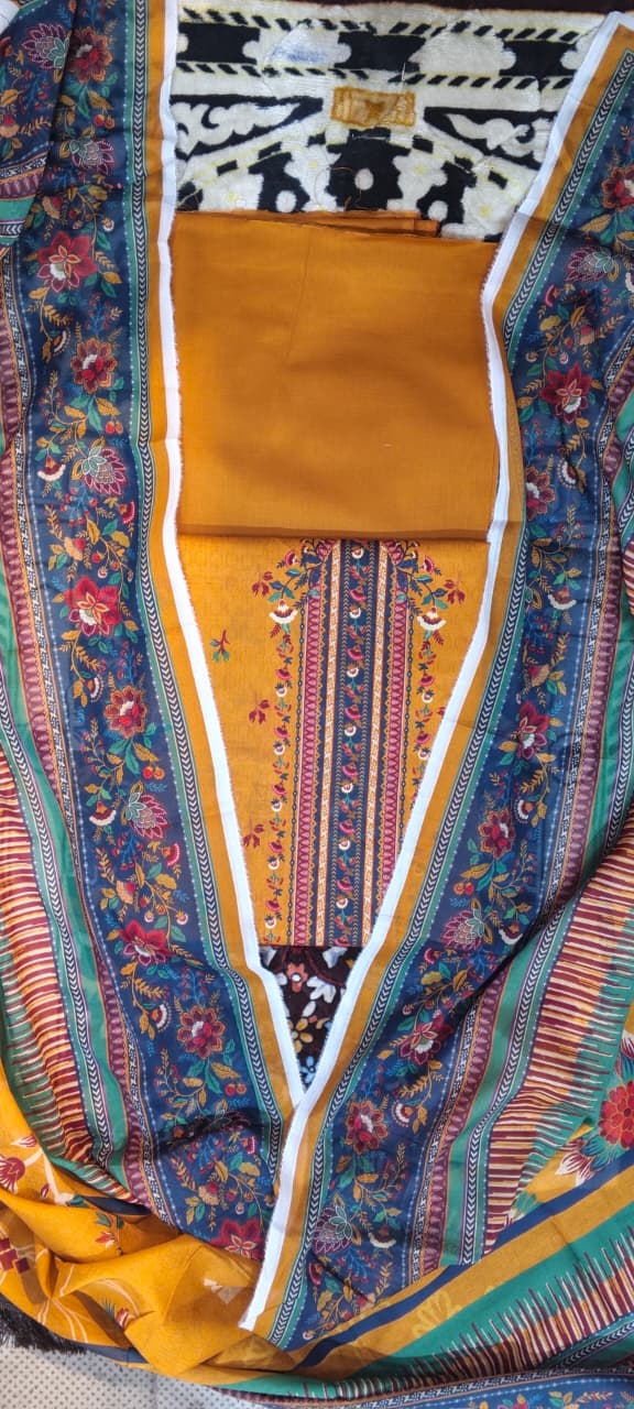 3 pc moco print undtitiched printed lawn