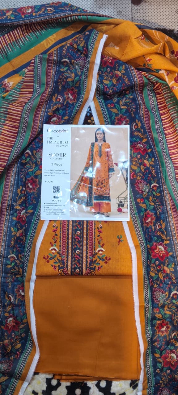 3 pc moco print undtitiched printed lawn