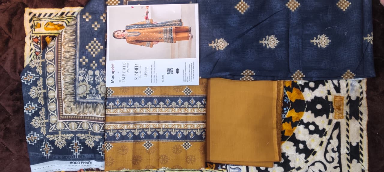 3 pc moco print undtitiched printed lawn
