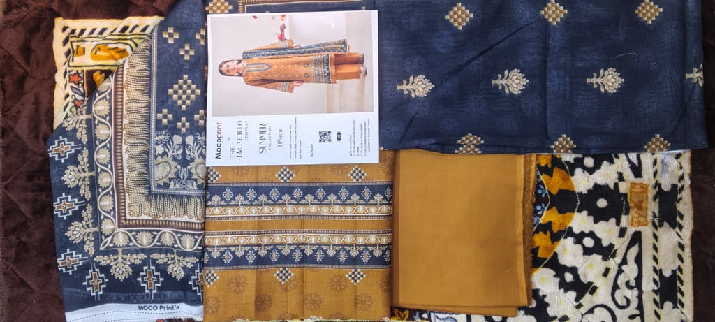 3 pc moco print undtitiched printed lawn