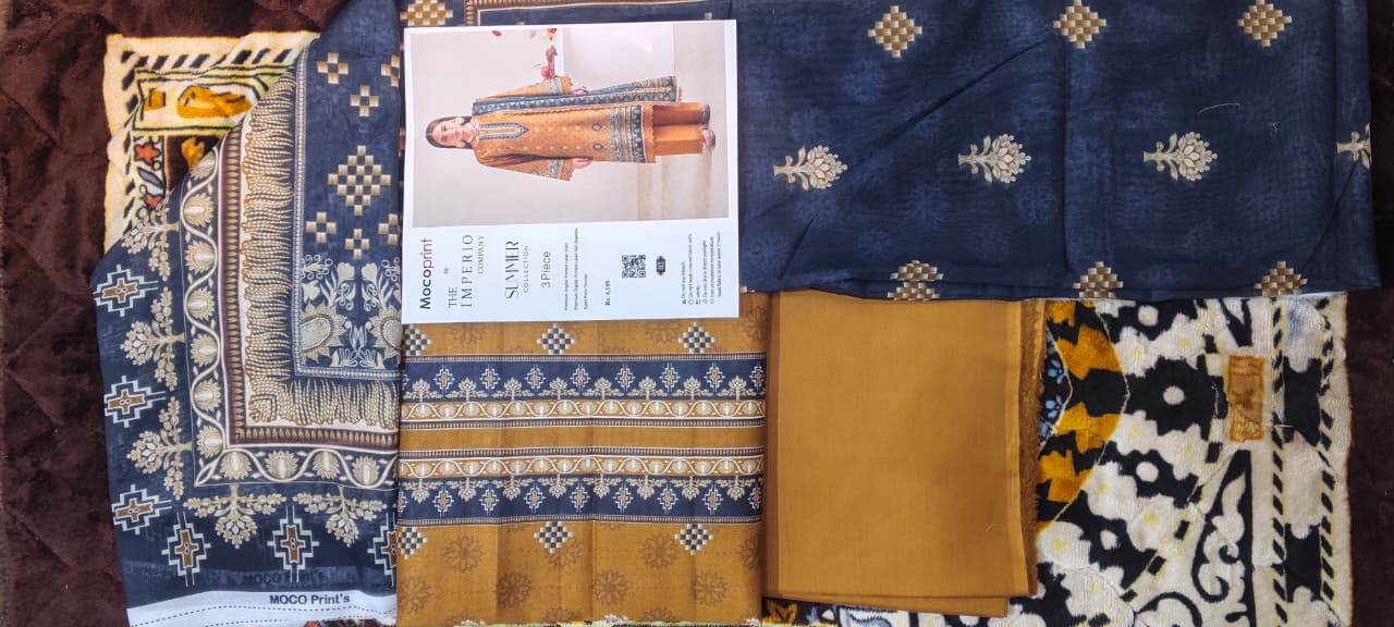 3 pc moco print undtitiched printed lawn