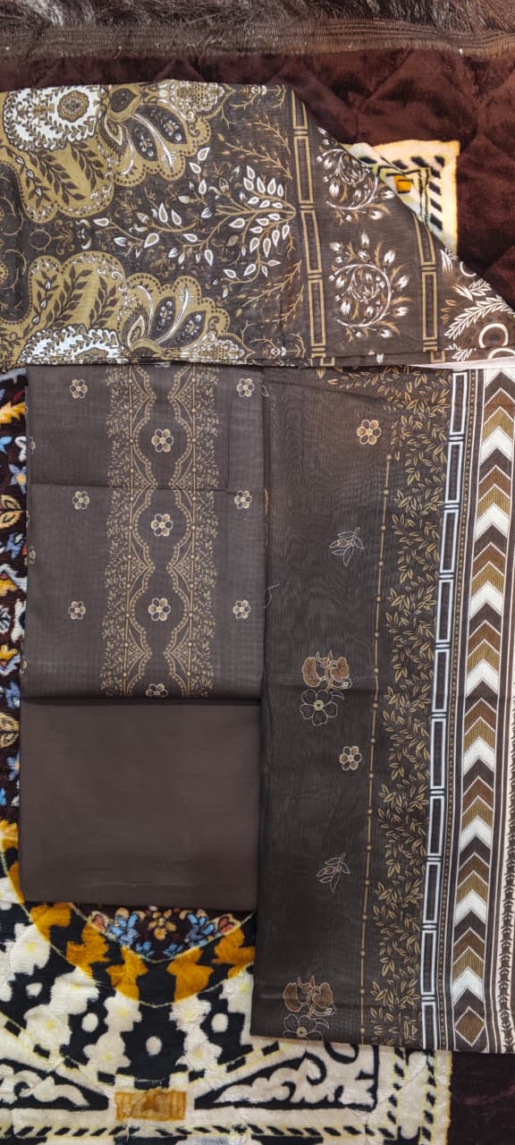 3 pc moco print undtitfiched printed lawn