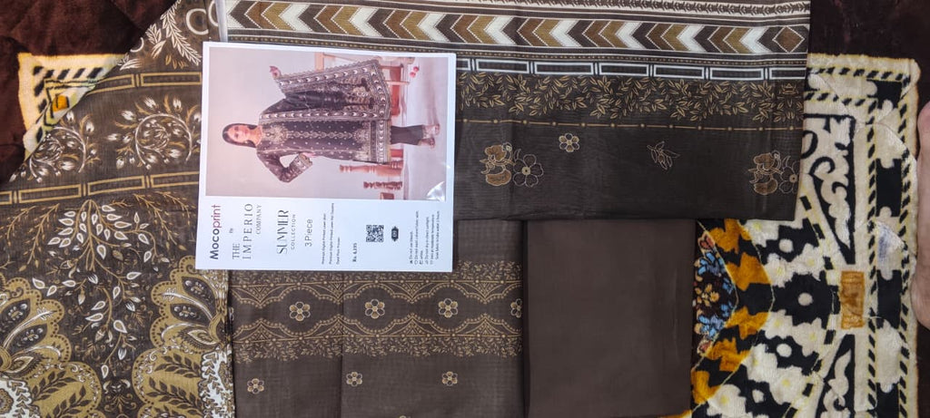 3 pc moco print undtitfiched printed lawn
