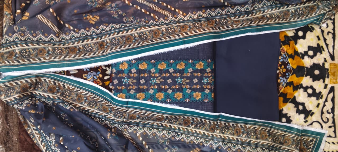 03 pc moco print unstitched printed lawn