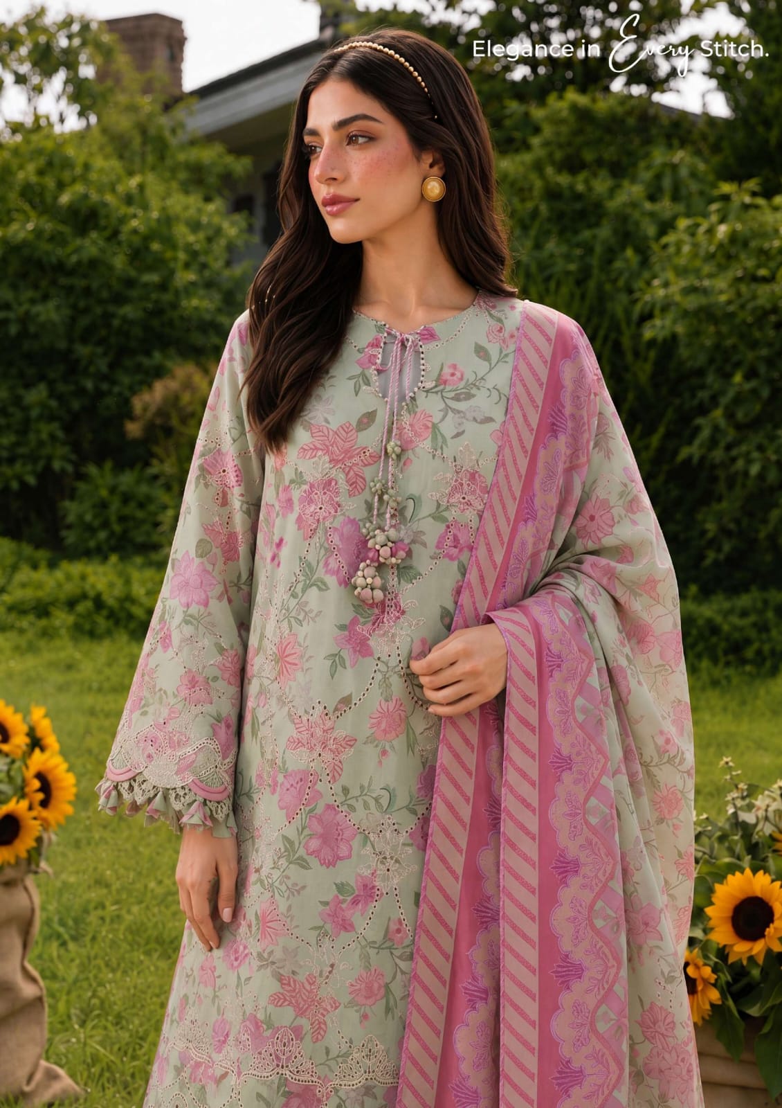 Embroidered Shirt Shalwar Dupatta - 4098